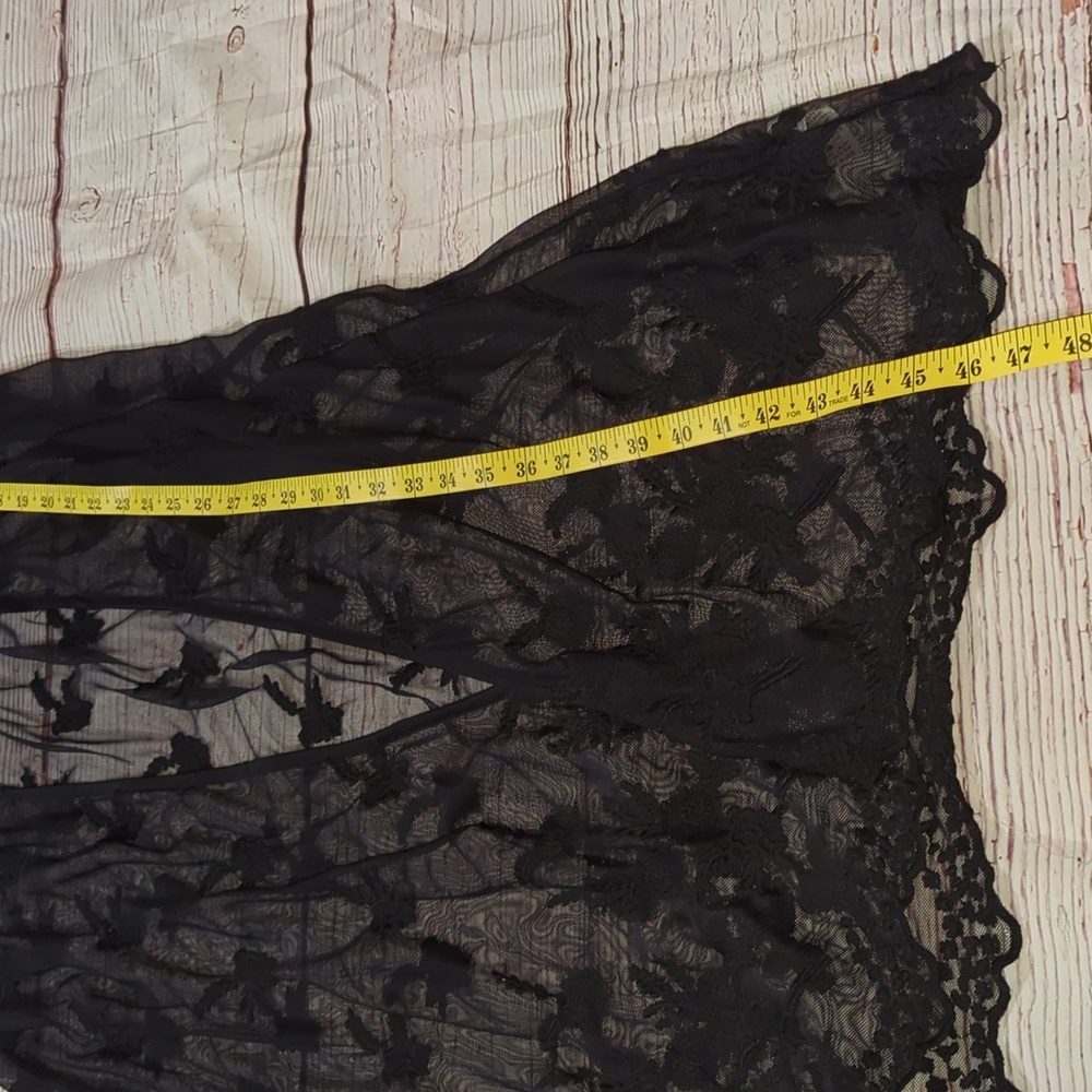Mono B Black Sheer Lace Goth Maxi Duster - Picture 5 of 5
